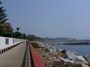 Strandpromenad från San Pedro. 